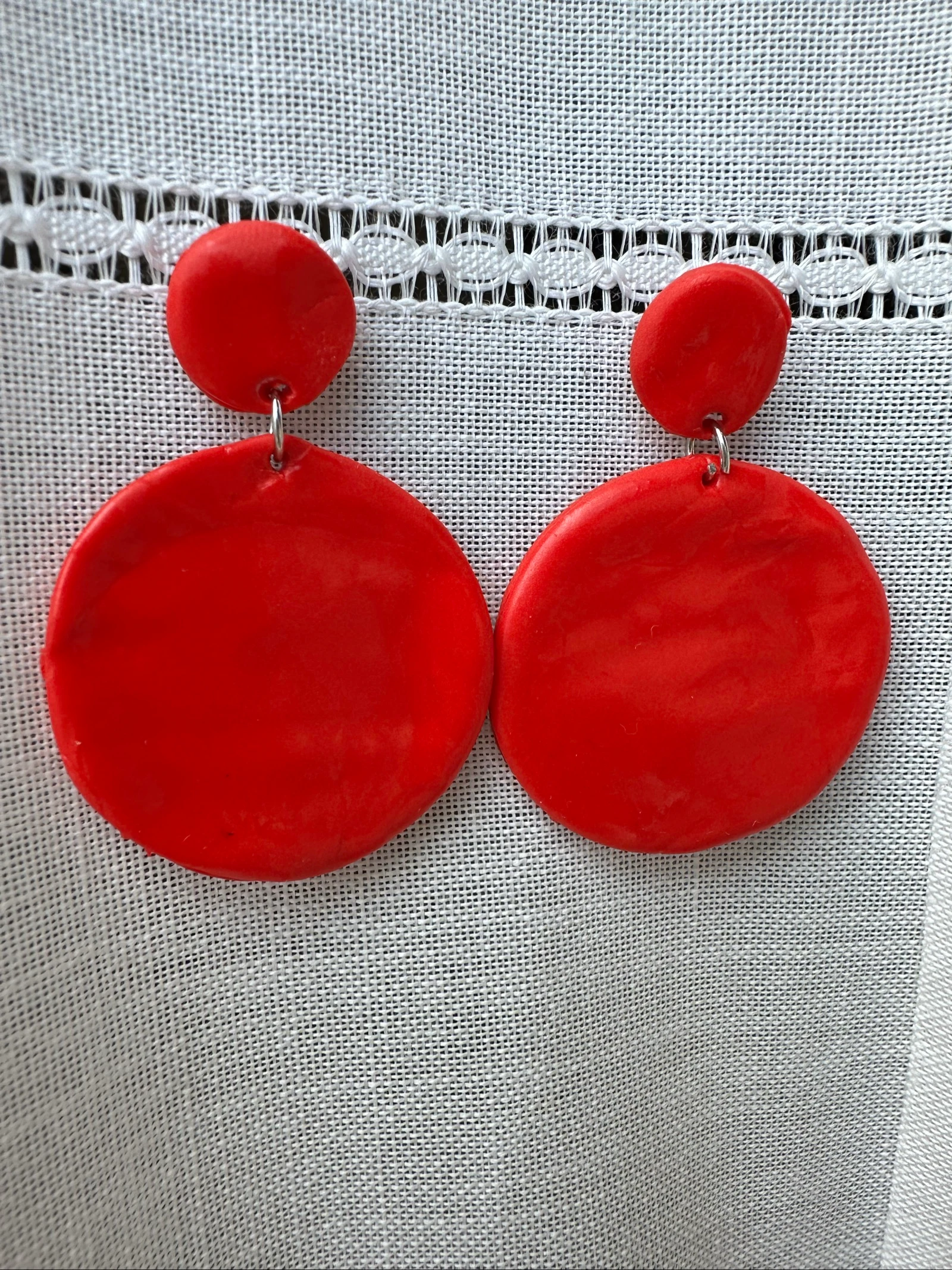 Red handmade earrings – photo 2